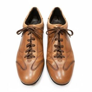 Santoni Tan Leather Oxford Shoes